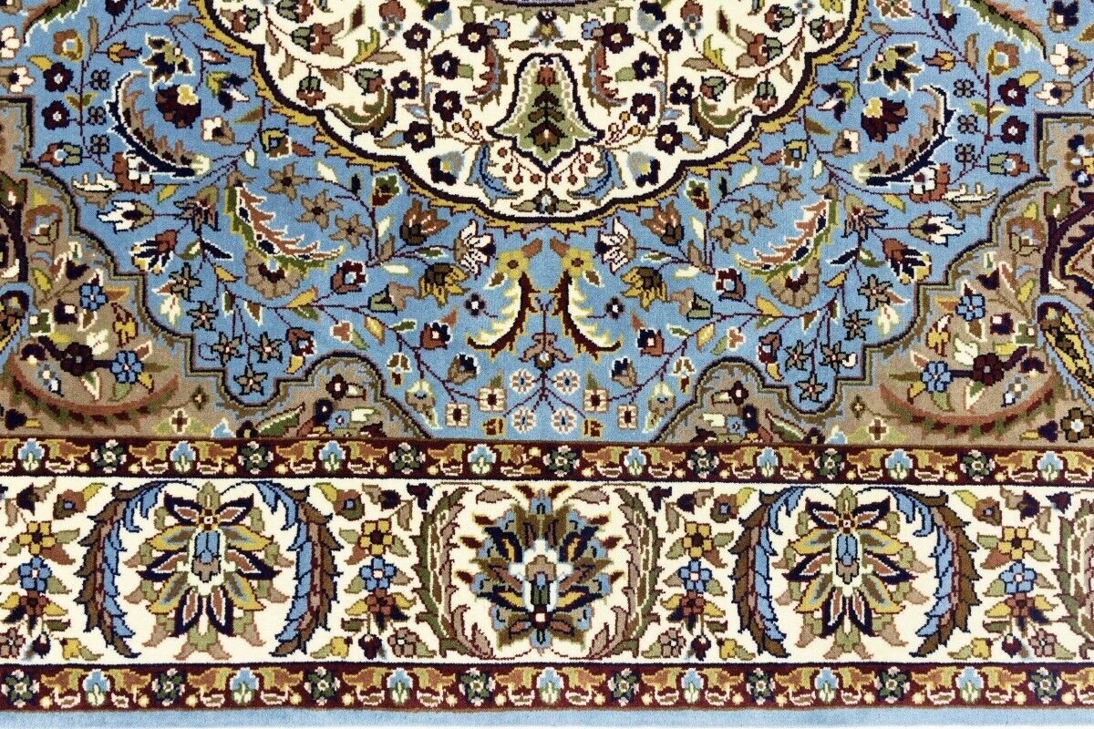 Hand-Knotted Kirman Oriental Rug 6X8 Ft Blue
