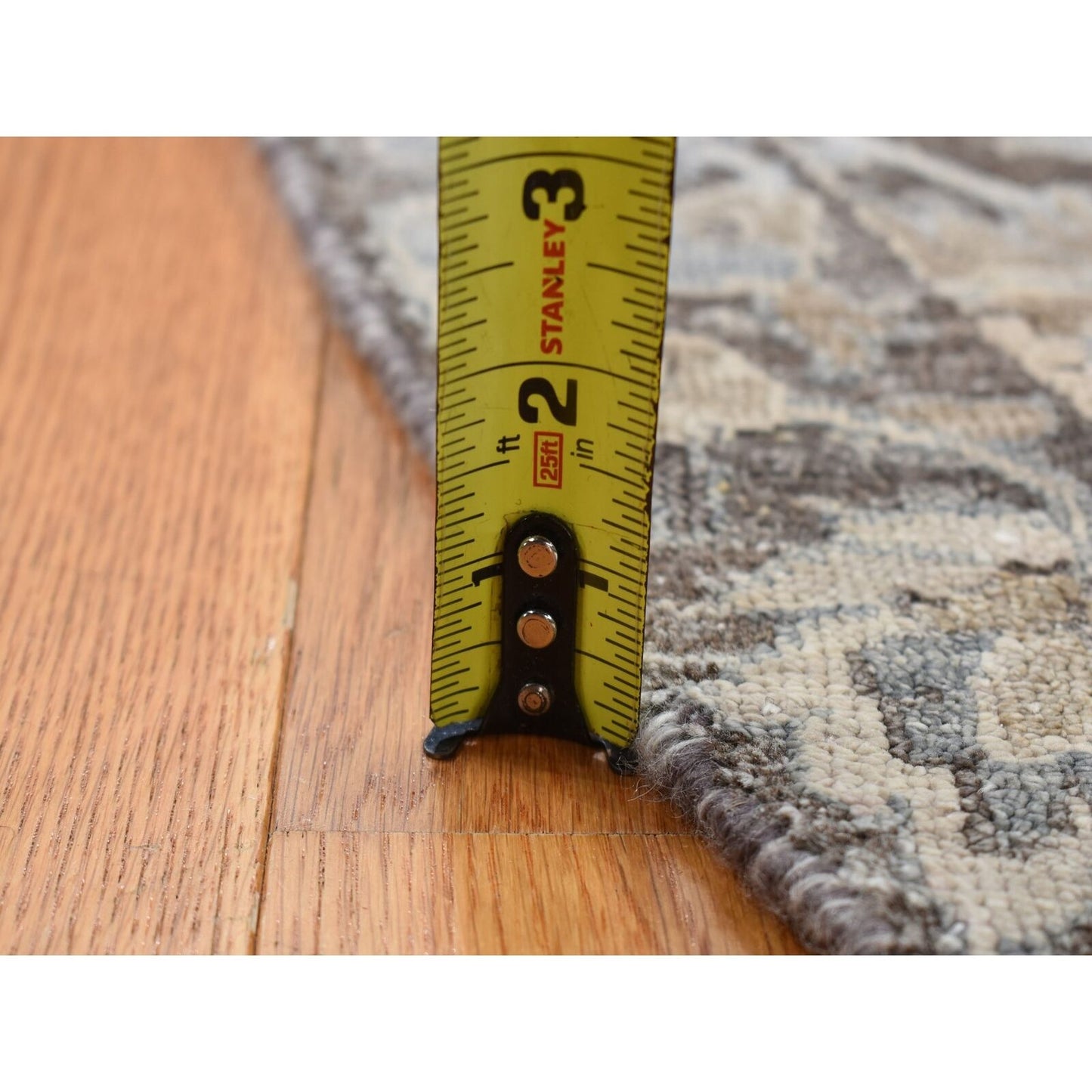 10'X10' Brown Cypress Tree Design Silk With Wool Hand Knotted Round Rug