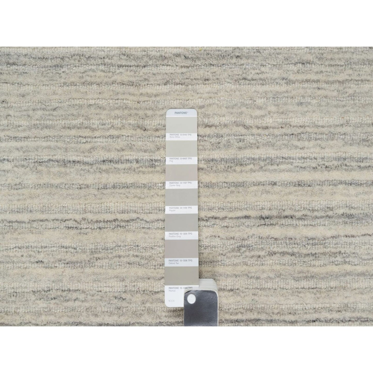 12'X14'9" Beige Plain Modern Design Hand Loomed Undyed Wool Oversized Rug