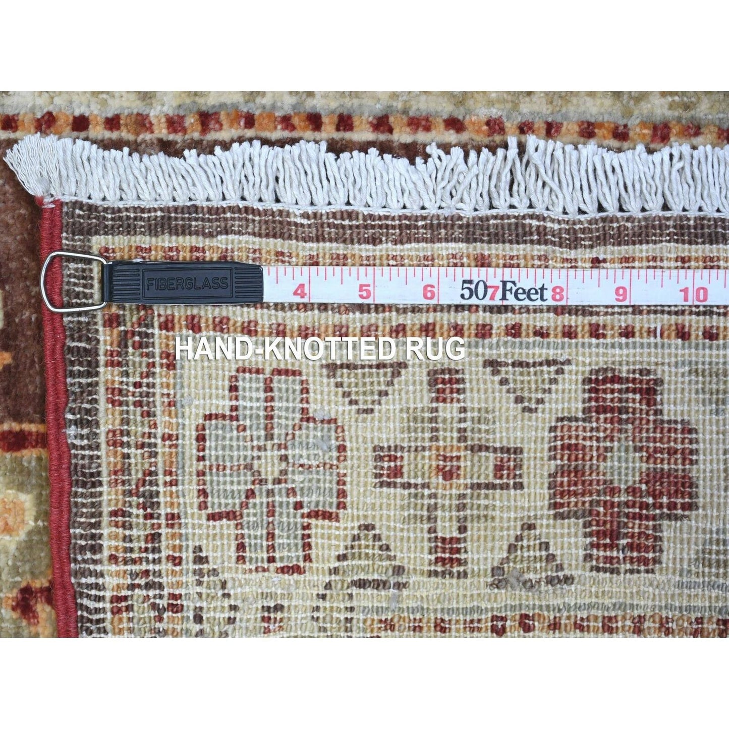 2'6"X19'5" Brown Stone Super Kazak Hand Knotted Xl Runner Oriental Rug