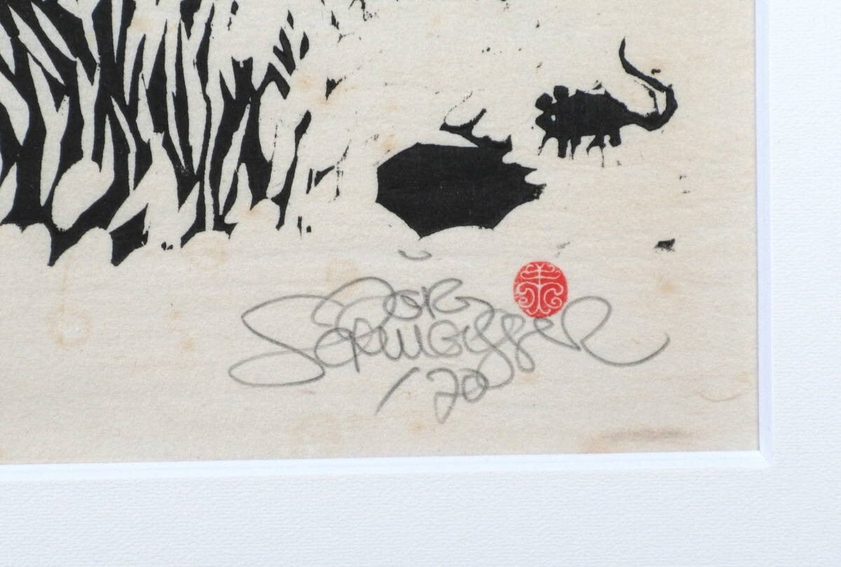 Jorg Schmeisser 1970 Original Woodblock Print