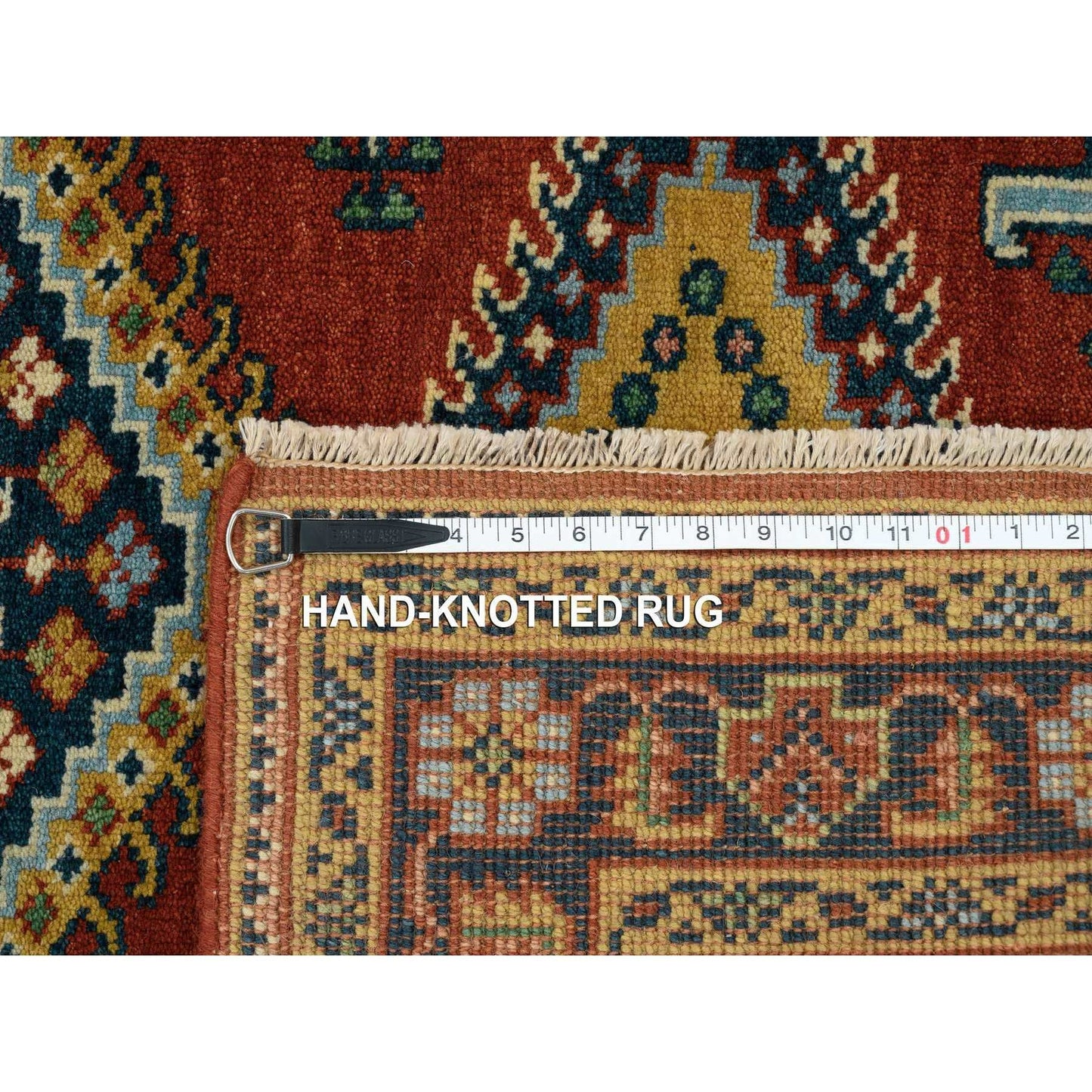 4'X10' Brick Red Wool Hand Knotted Farsian Viss Design Wide Runner Rug