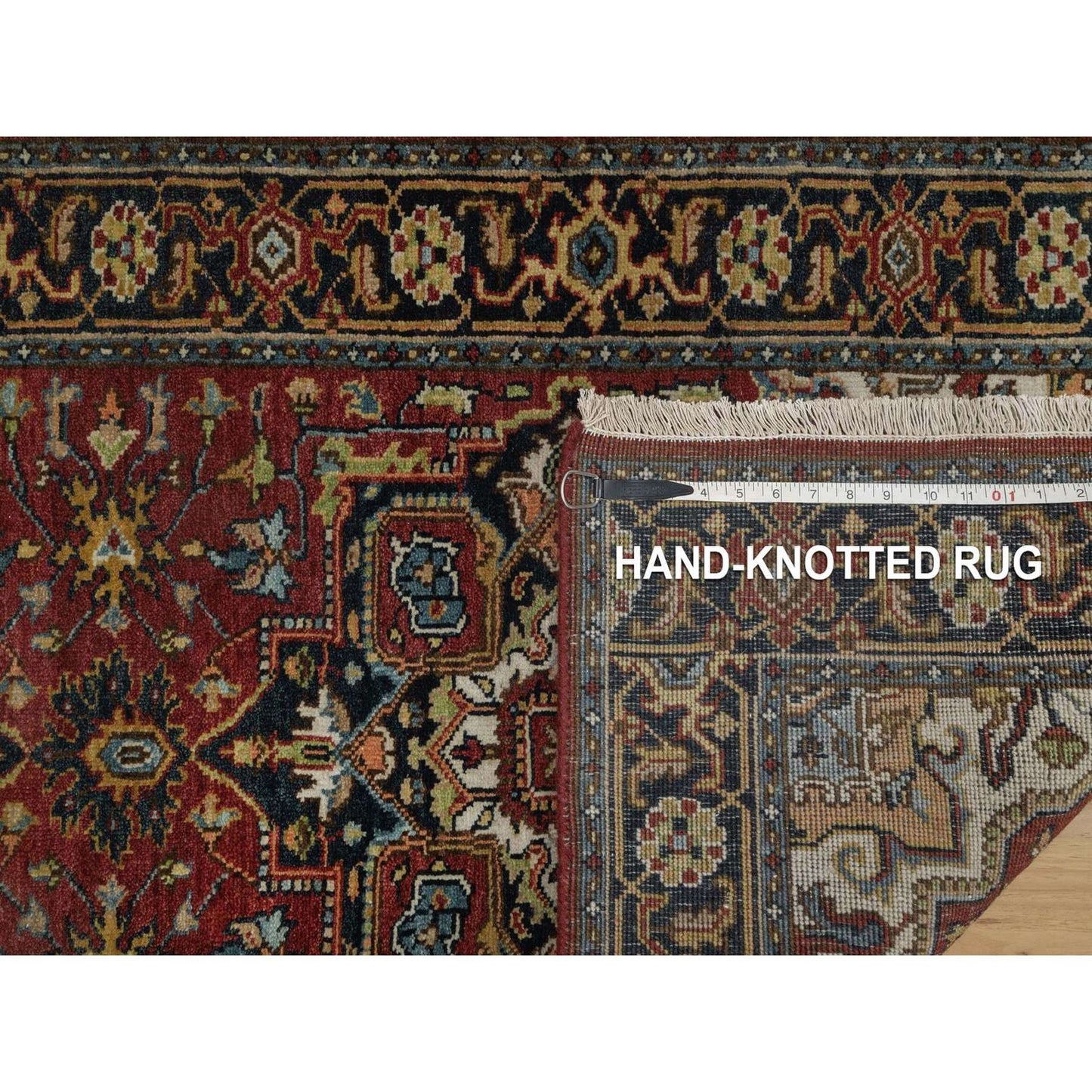 2'7"X8' Red Soft Wool Rug Antiqued Fine Heris Revival Hand Knotted Runner