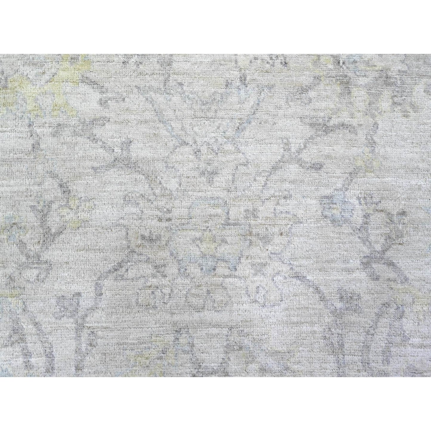 8'X9'5" Voyage Gray Hand Knotted Afghan Angora Oushak Wool Oriental Rug