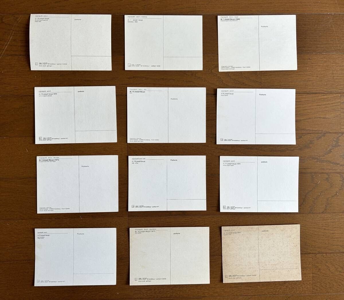 Joseph Beuys Postkarten (Postcards) 1968-1974