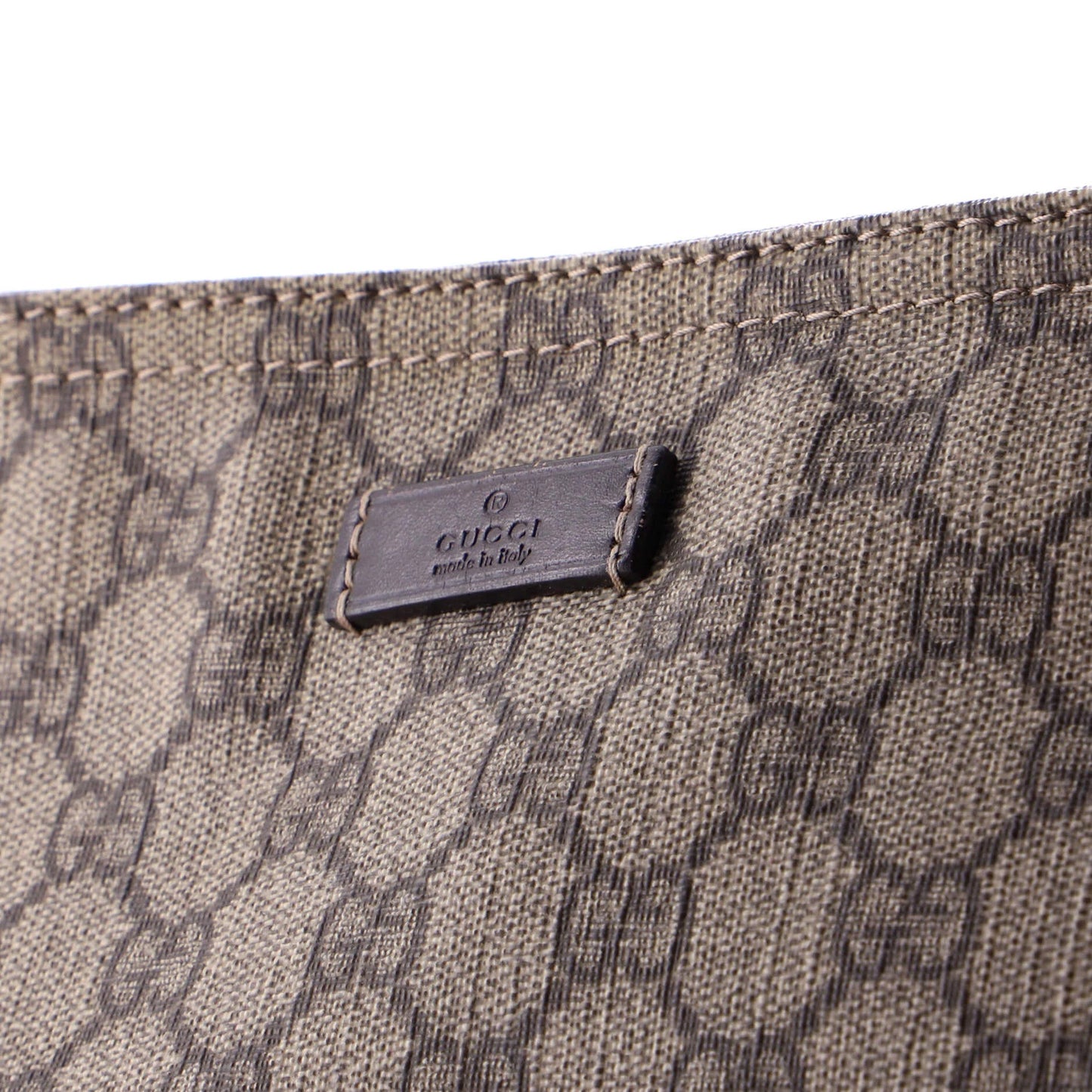 Gucci Zip Top Messenger Bag Gg Coated Canvas Large