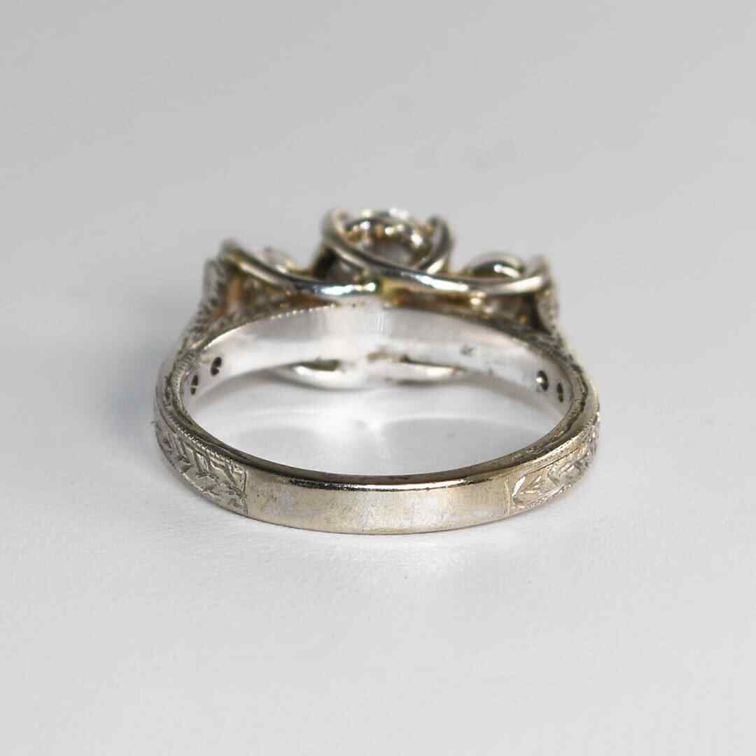 14K White Gold Ladies Three-Stone Diamond Ring