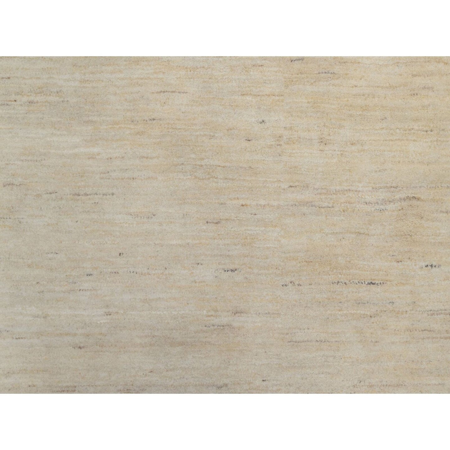 9'X9' Bone White Hand Knotted Lori Buft Plain Design Pure Wool Round Rug