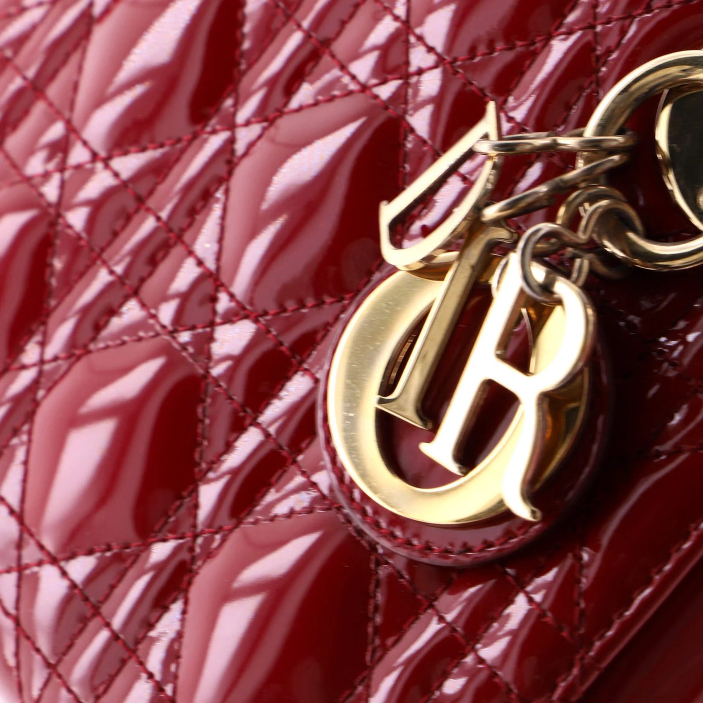 Christian Dior Lady Dior Chain Bag Cannage Quilt Patent Mini
