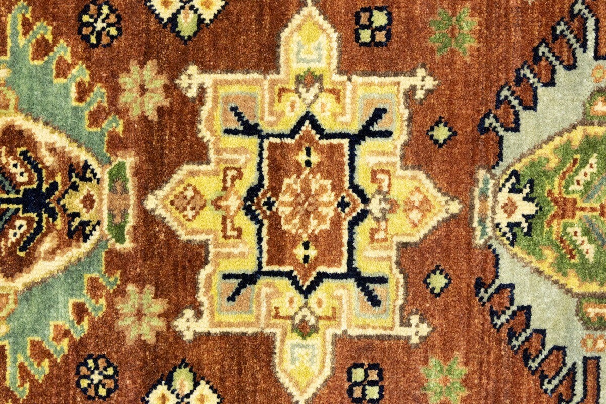 5X8 Ft Hand-Knotted Indo-Karajeh Tribal Geometric