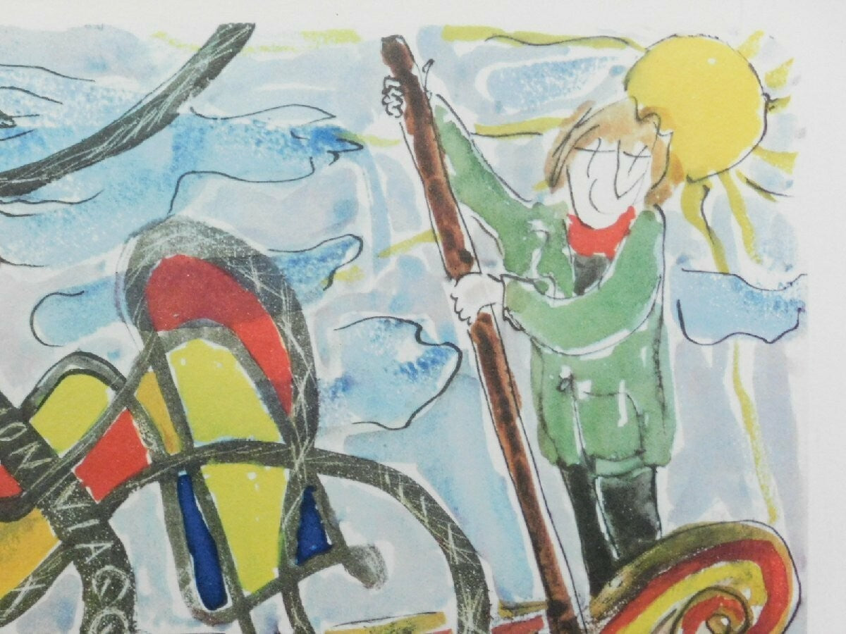 Jakob Dimitri " Clown " Original Lithograph Pencil Signed Ed99 Swiss Artist