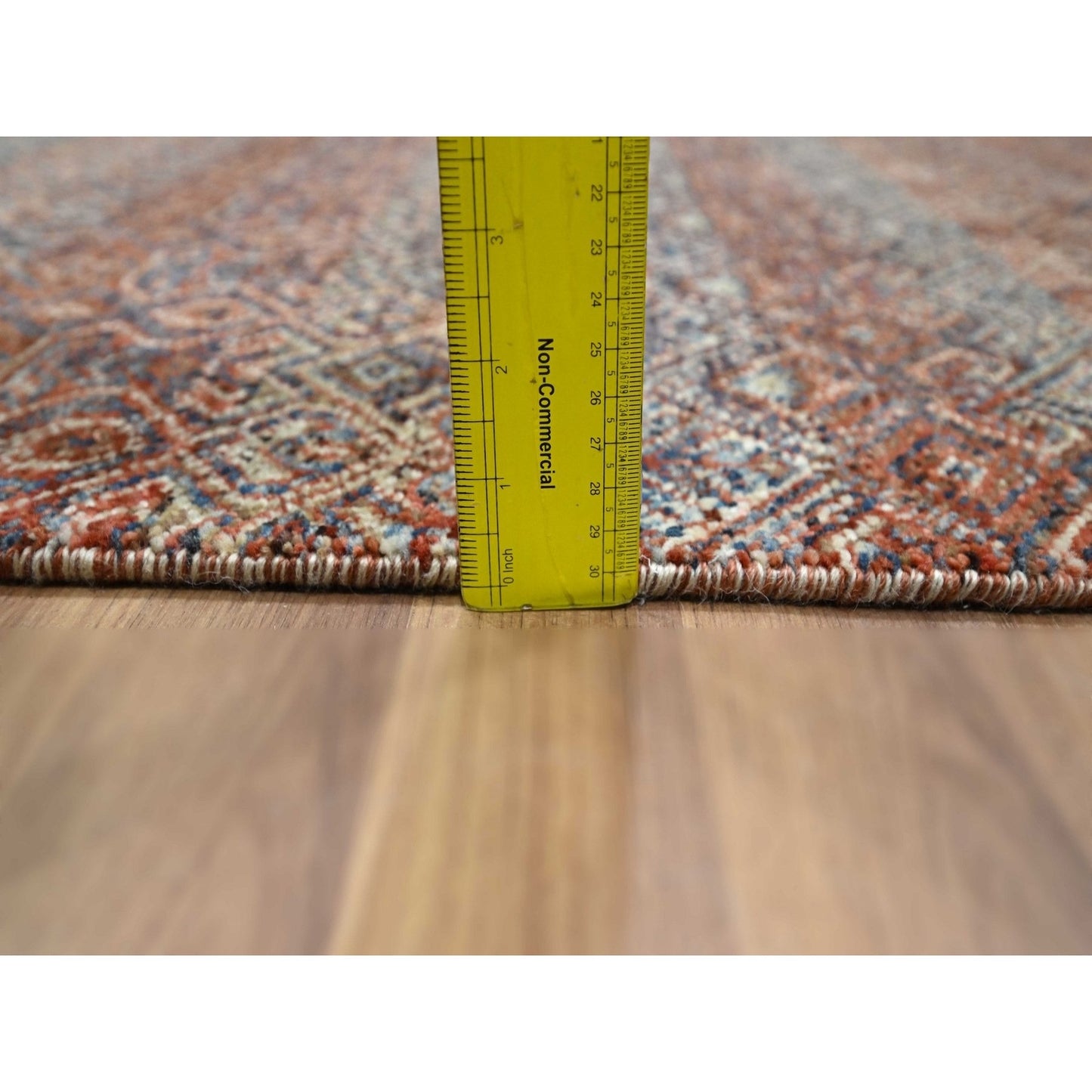 2'7"X10' Rust Red Soft Wool Kohinoor Herat Design Hand Knotted Runner Rug