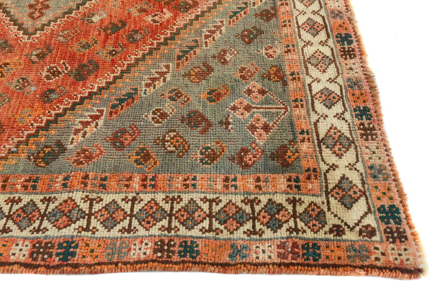 Muted Semi-Antique Tribal Design Wool Oriental