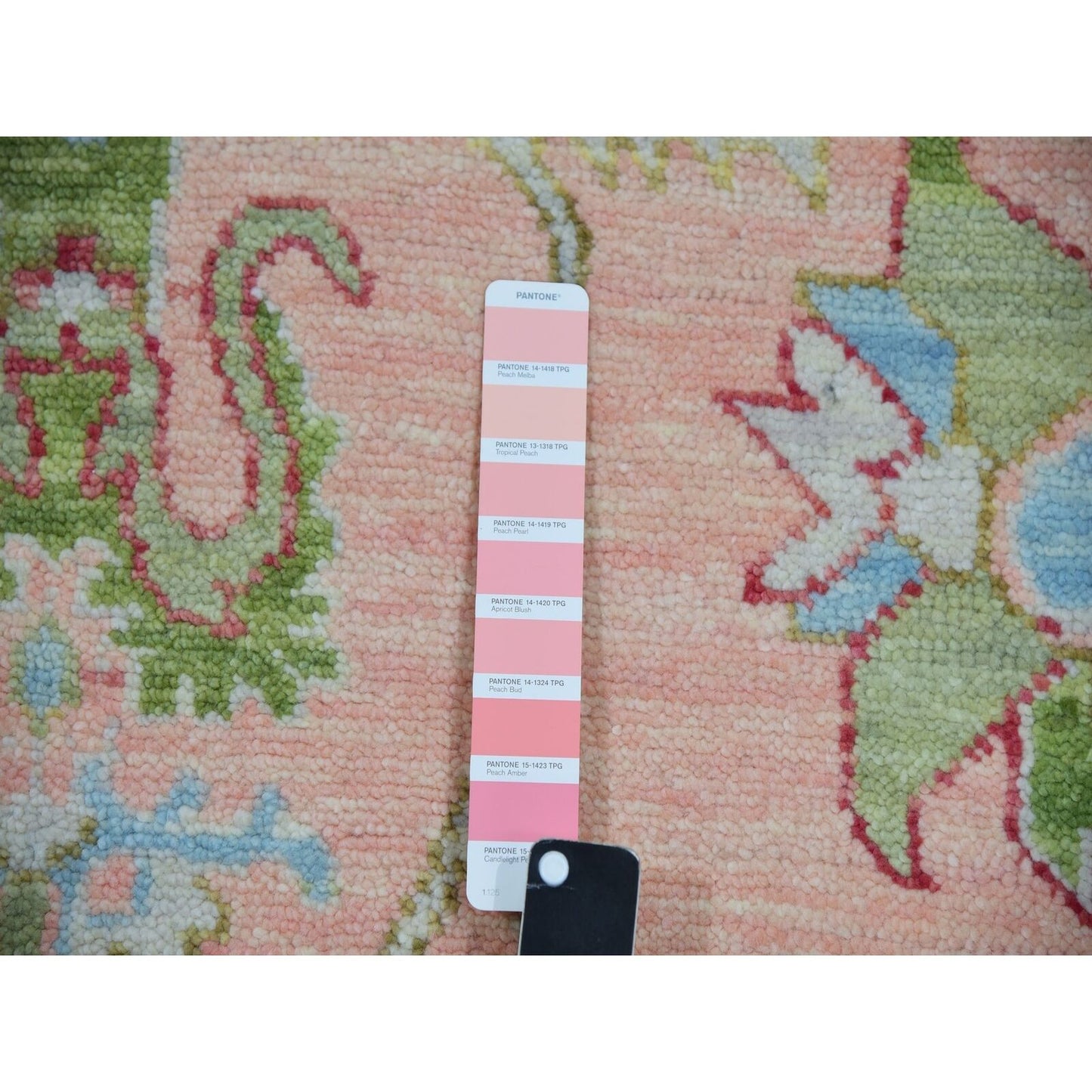 9'1"X12' Champagne Pink Heris Design Hand Knotted 100% Wool Oriental Rug