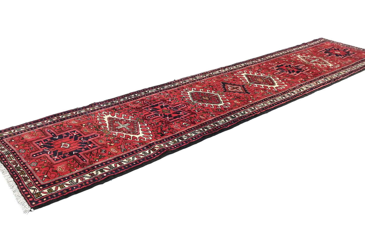 Handmade Vintage Oriental Runner Rug 2X10 Ft Red