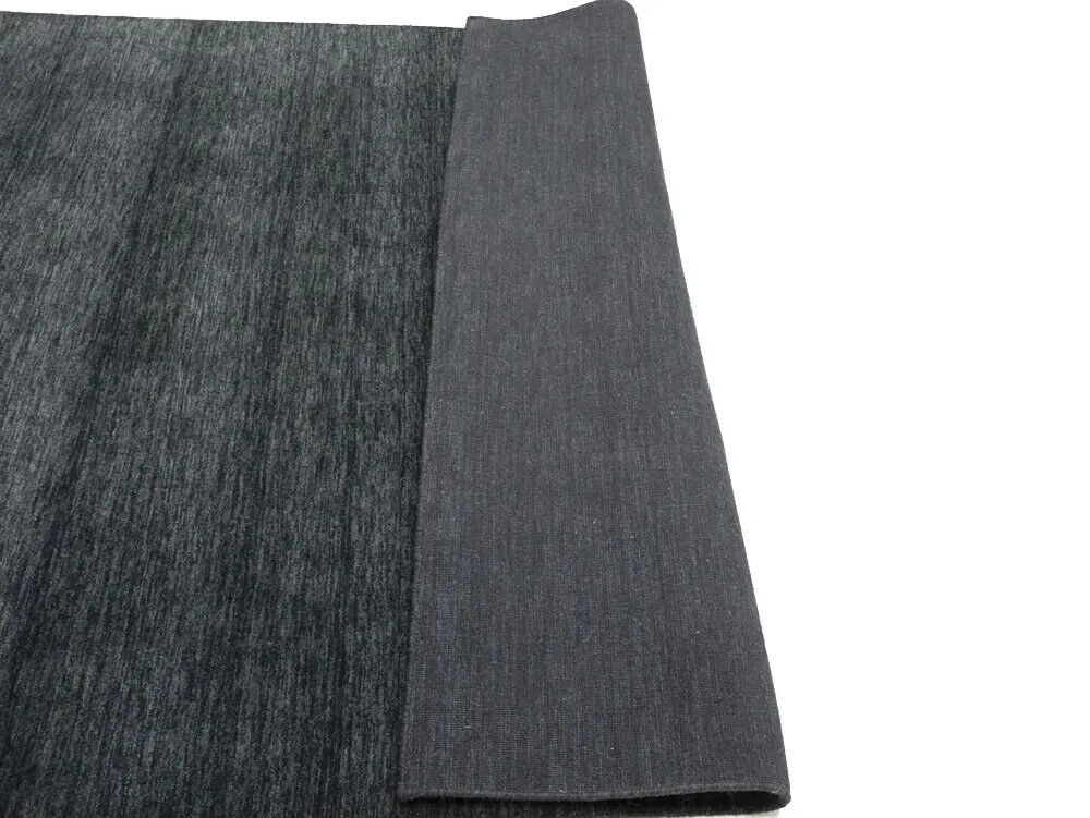 Solid Charcoal Hand-Loomed 6X9 Gabbeh Wool Rug
