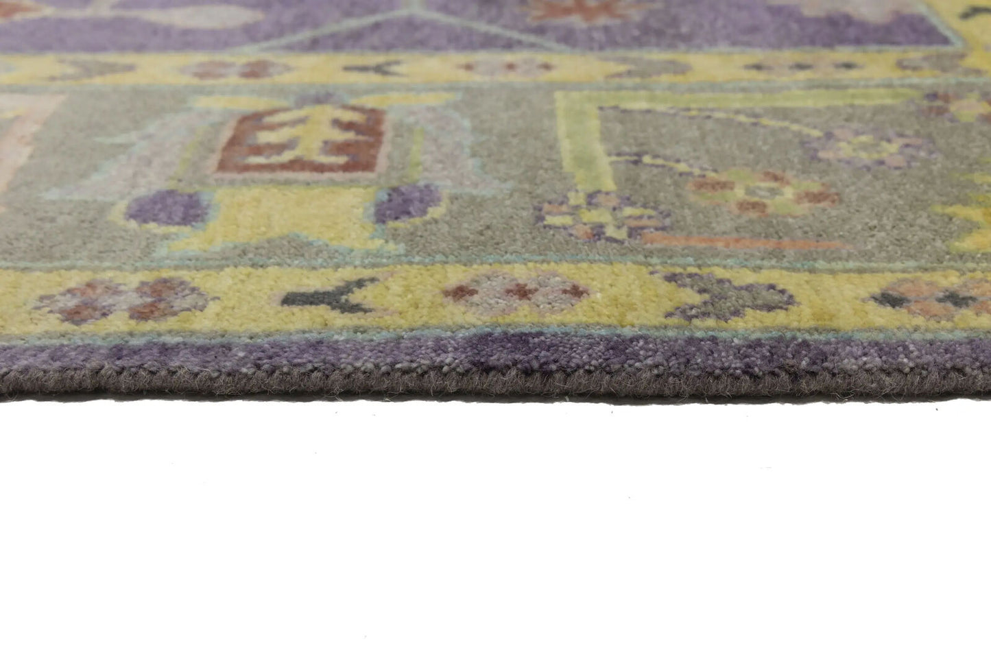 Hand-Knotted Muted Oushak Rug Colorfast Oriental