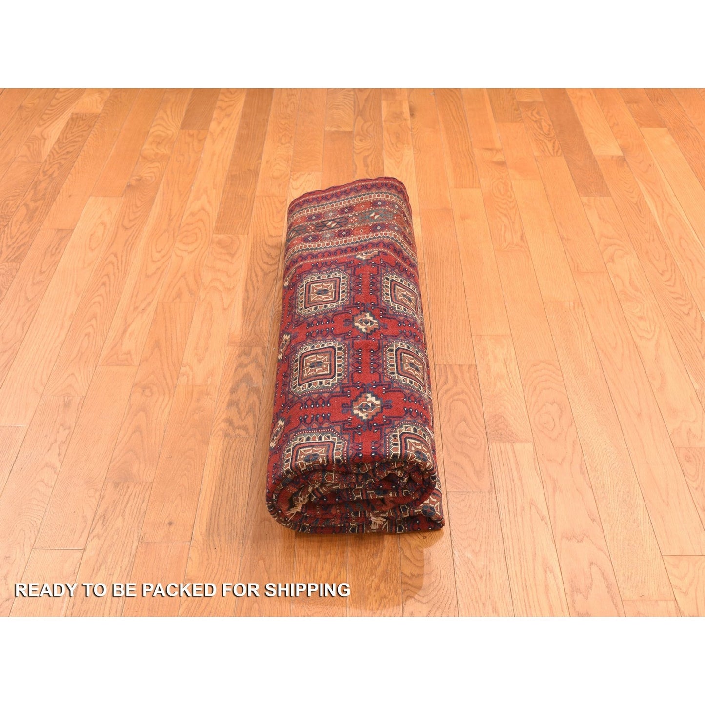 6'10"X9'7" Angels Red Antique Tourkaman Clean 100% Wool Hand Knotted Rug