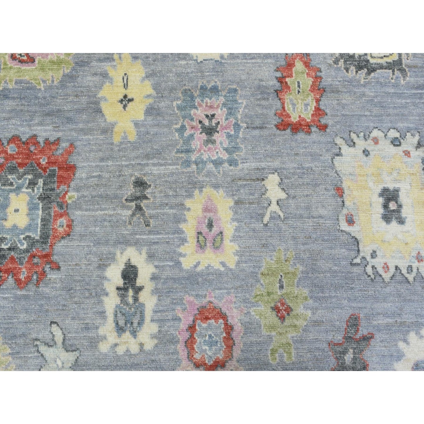 8'X10'7" Gray, Afghan Angora Oushak, Pure Wool Hand Knotted, Rug