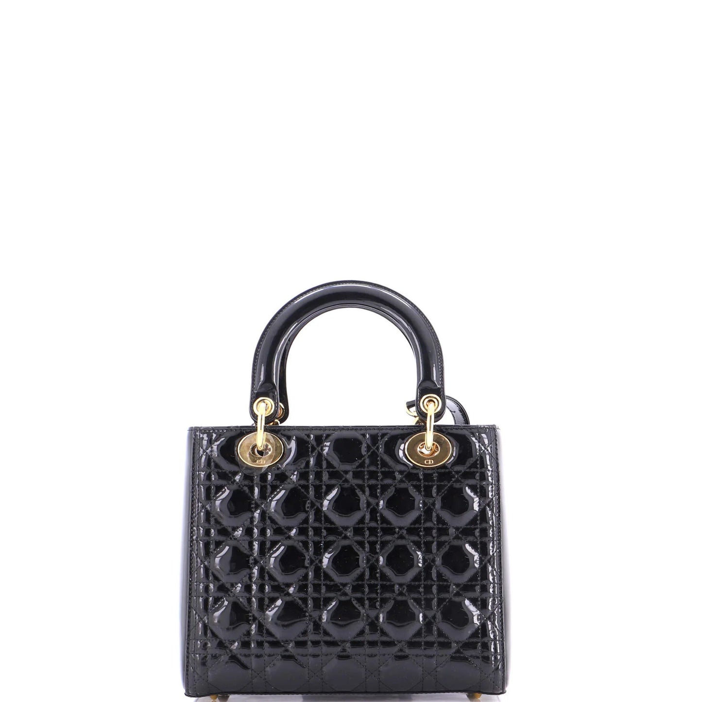 Christian Dior Lady Dior Bag Cannage Quilt Patent Medium