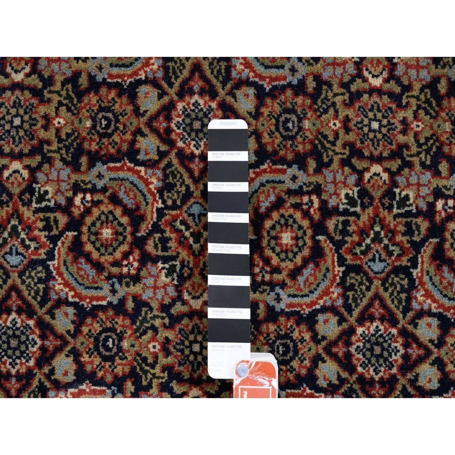 5'1"X7'1" Midnight Blue All Over Herrita Design Hand Knotted Wool Rug