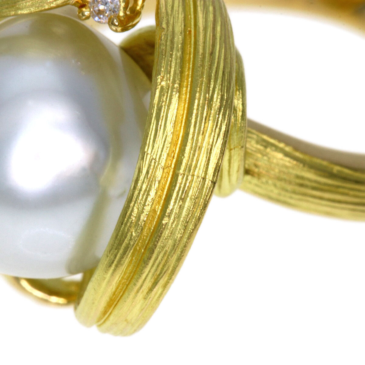 TASAKI Ring Pearl Pearl Diamond K18 Yellow Gold