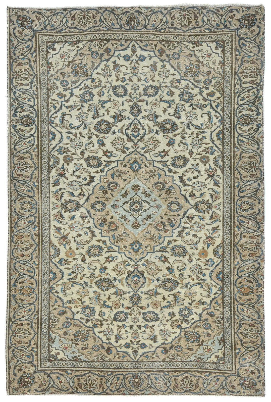 Hand-Knotted Semi-Antique Oriental Rug Muted