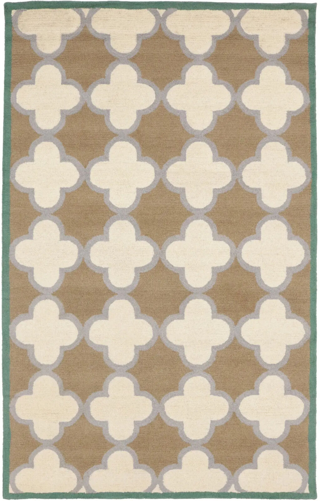 Hand-Tufted Multicolored Trellis Plush Rug Modern