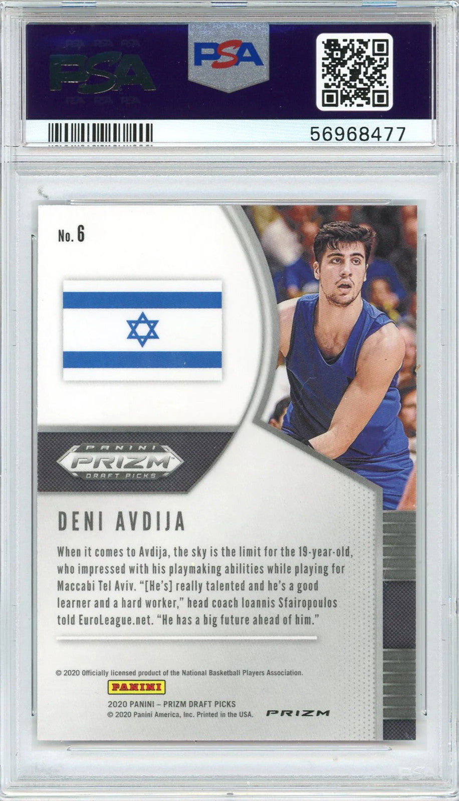 Deni Avdija 2020 Panini Prizm Dp Red Ice Rookie Card #6 (Psa)