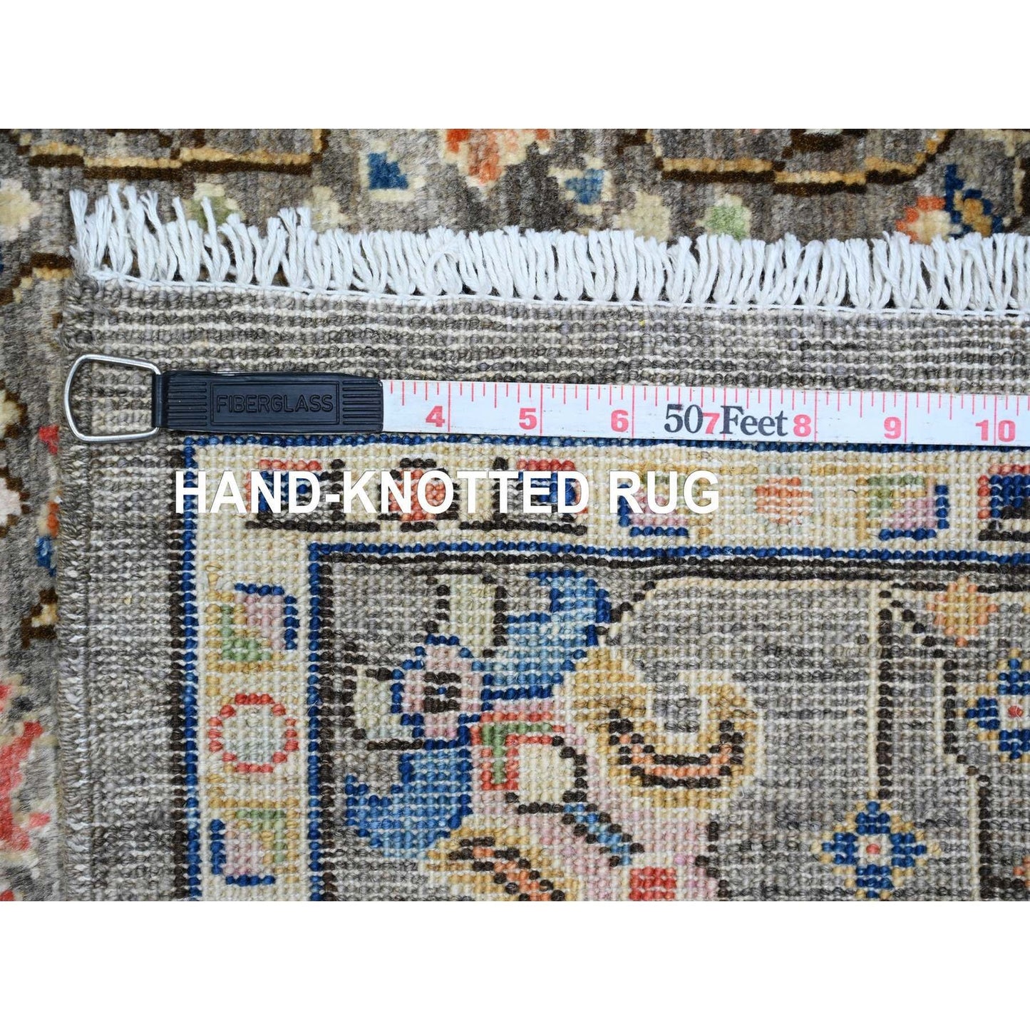 4'1"X9'8" Beaver Brown Aryana Collection Willow Tree Design Runner Rug