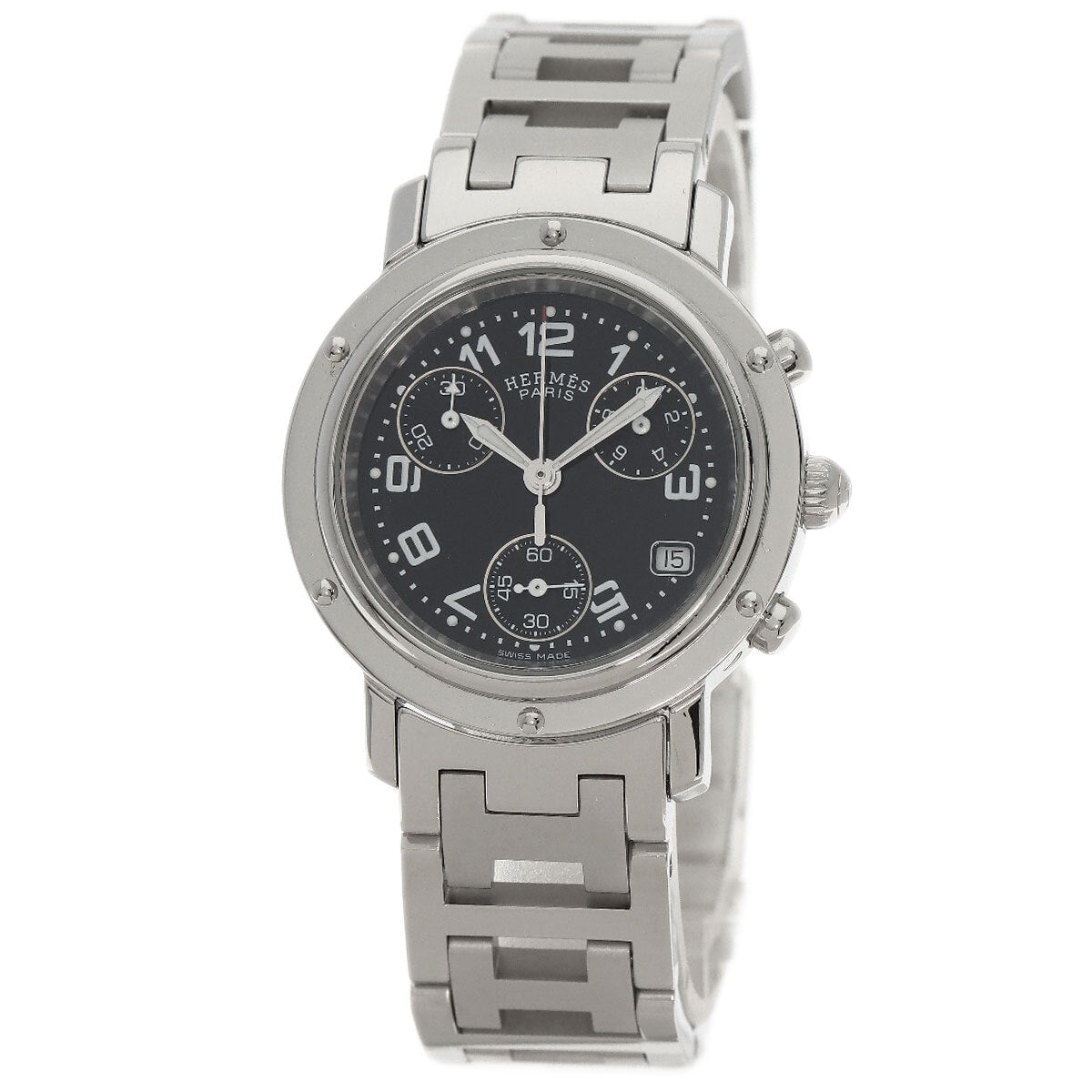 Hermes Clipper Chrono Watches Cl1.310 Stainless Steel/Stainless Steel Ladies