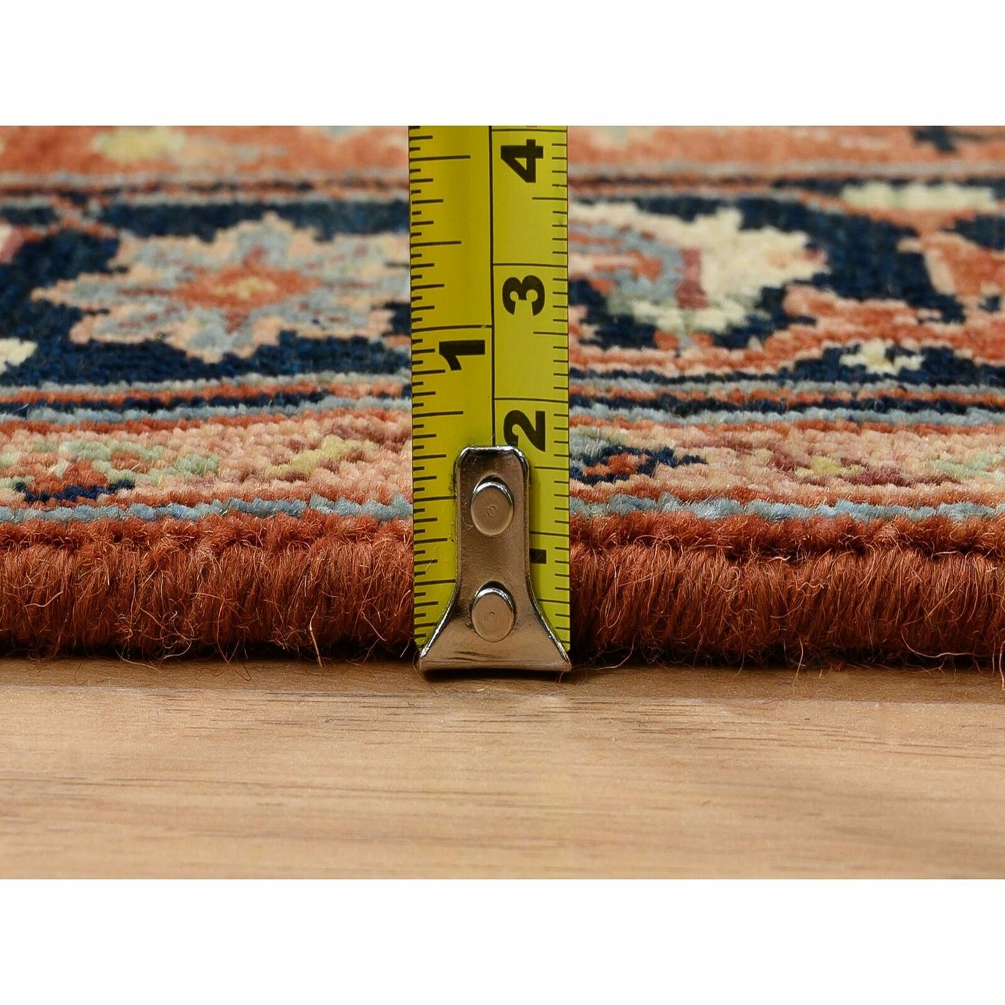 2'7"X16'3" Red Antiqued Heris Re-Creation Wool Hand Knotted Xl Runner Rug