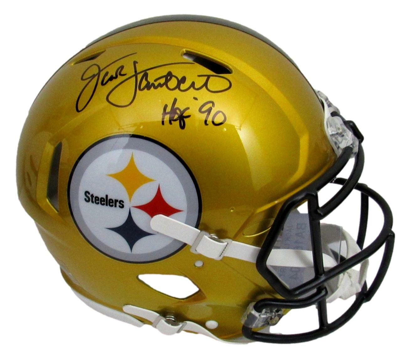 Jack Lambert Hof Signed Steelers Full Size Flash