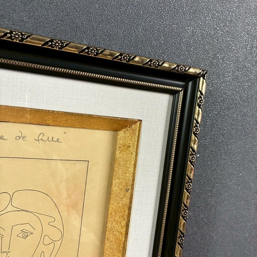 Pablo Picasso La Femme Au Collier Lithograph, Estate Stamp, Framed W/ Box