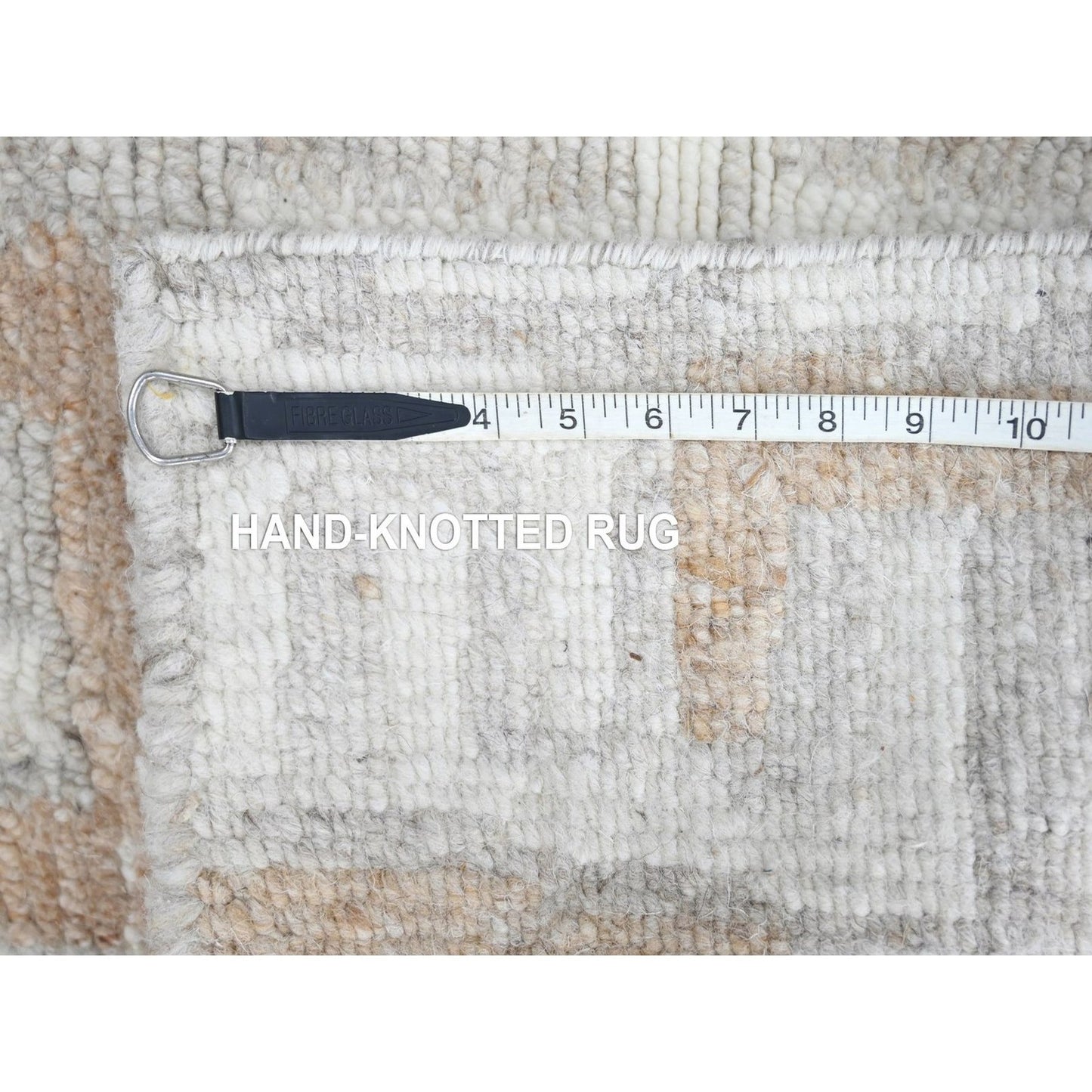 2'1"X3' Ivory Minimalist Swedish Design Flat Weave Hand Knotted Wool Rug