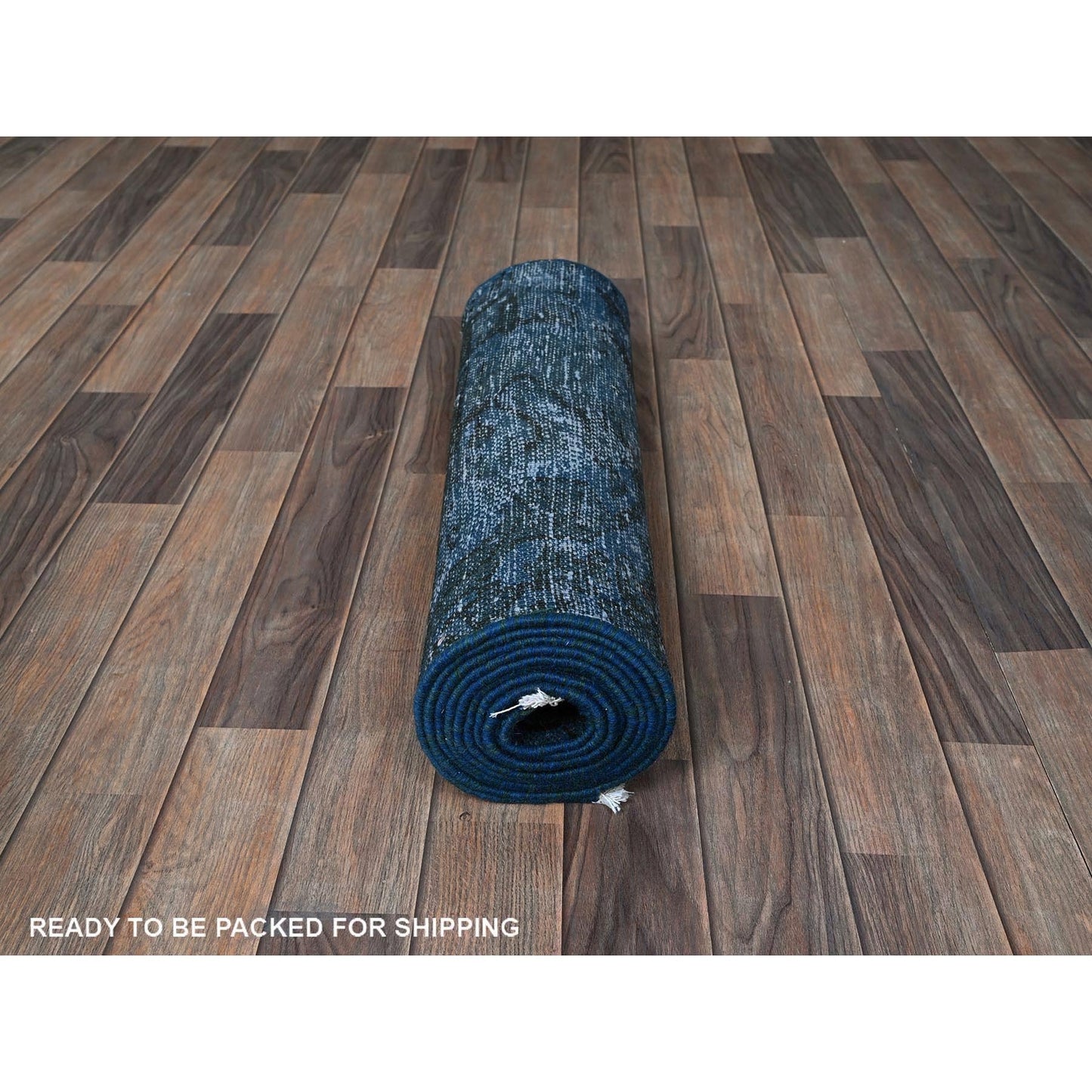 2'3"X11' Navy Overdyed Vintage Zoroastrian Hand Knotted Wool Runner Rug