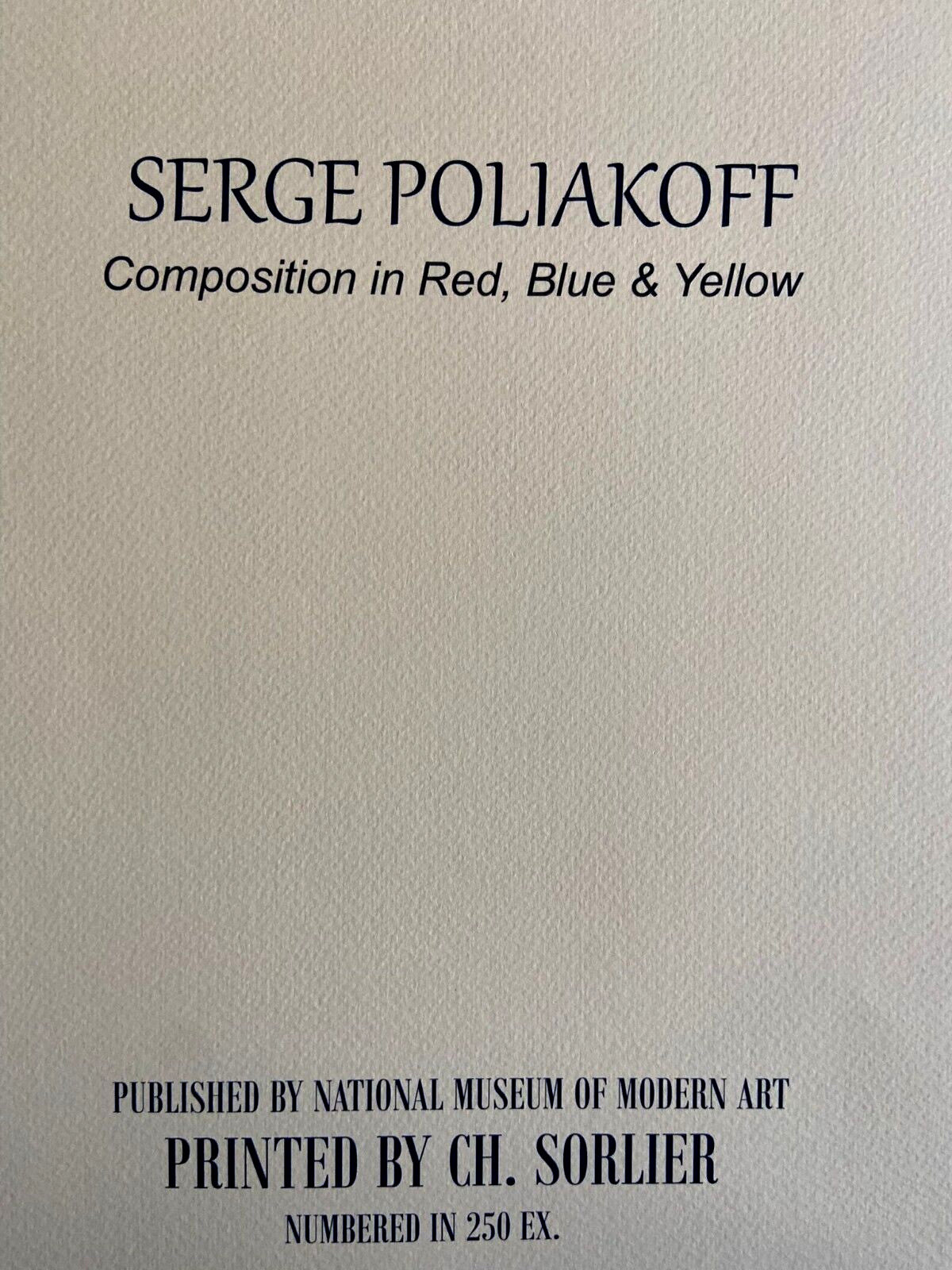 Serge Poliakoff Lithograph Moma Coa Signed Op Numbered By Hand 250