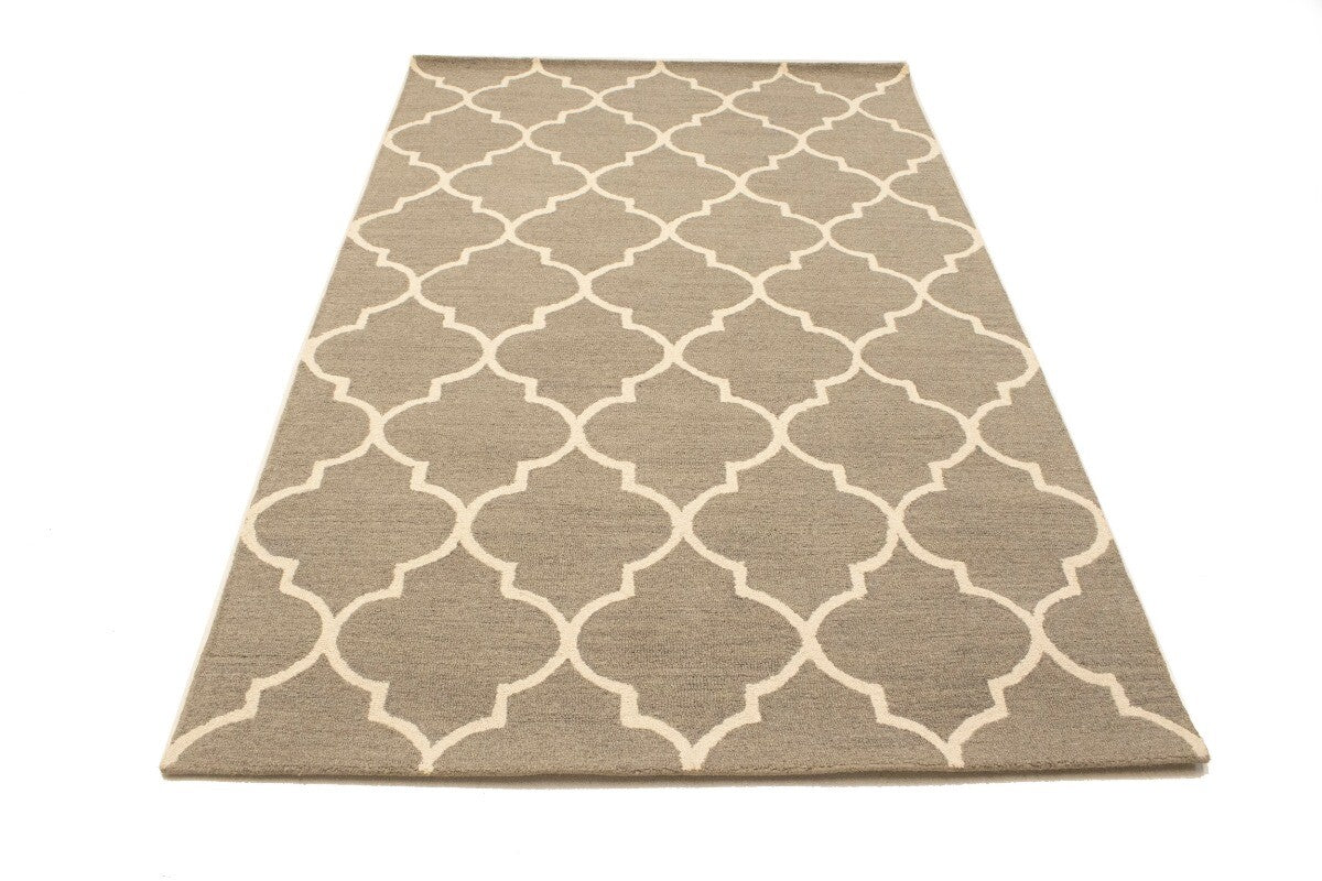 5X8 Ft Hand-Tufted Modern Rug Pastel Brown