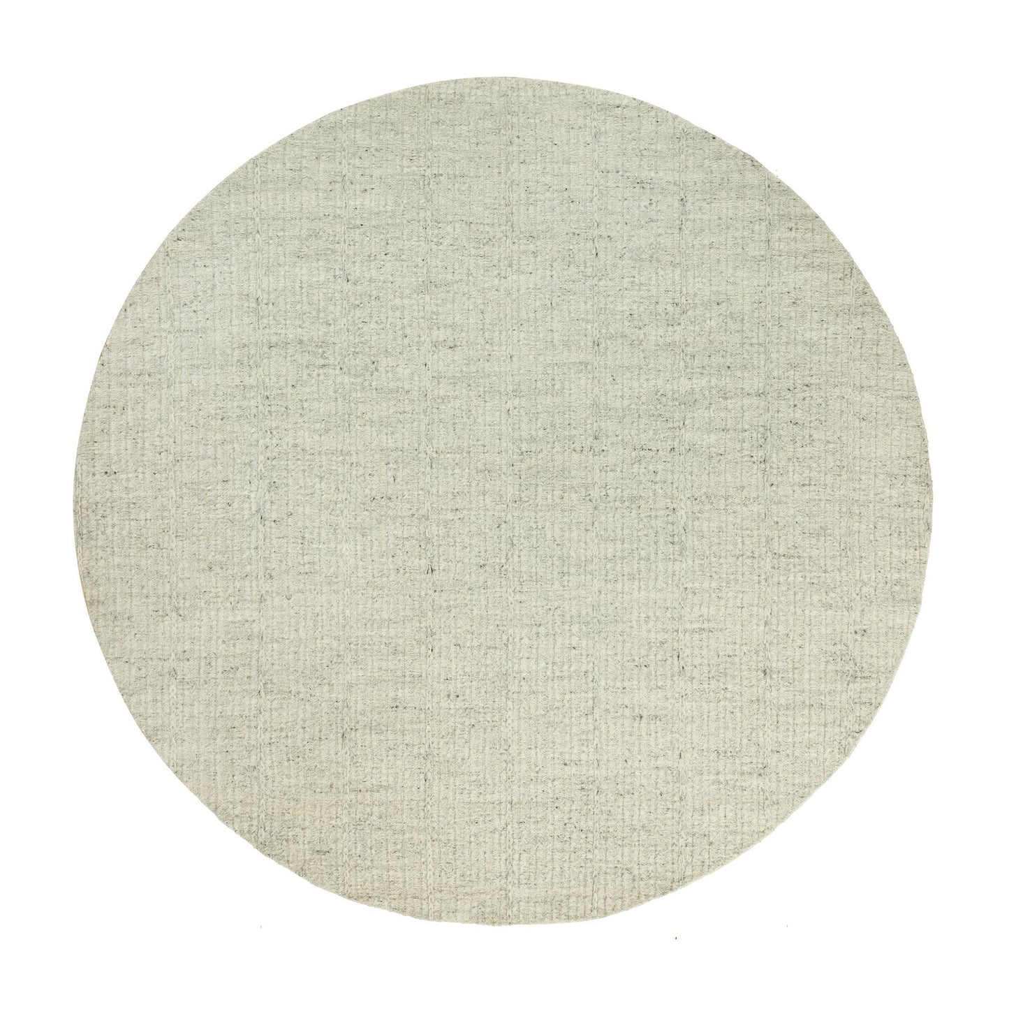 10'X10' Halo Gray Organic Wool Cord Plain Hand Woven Flat Weave Round Rug