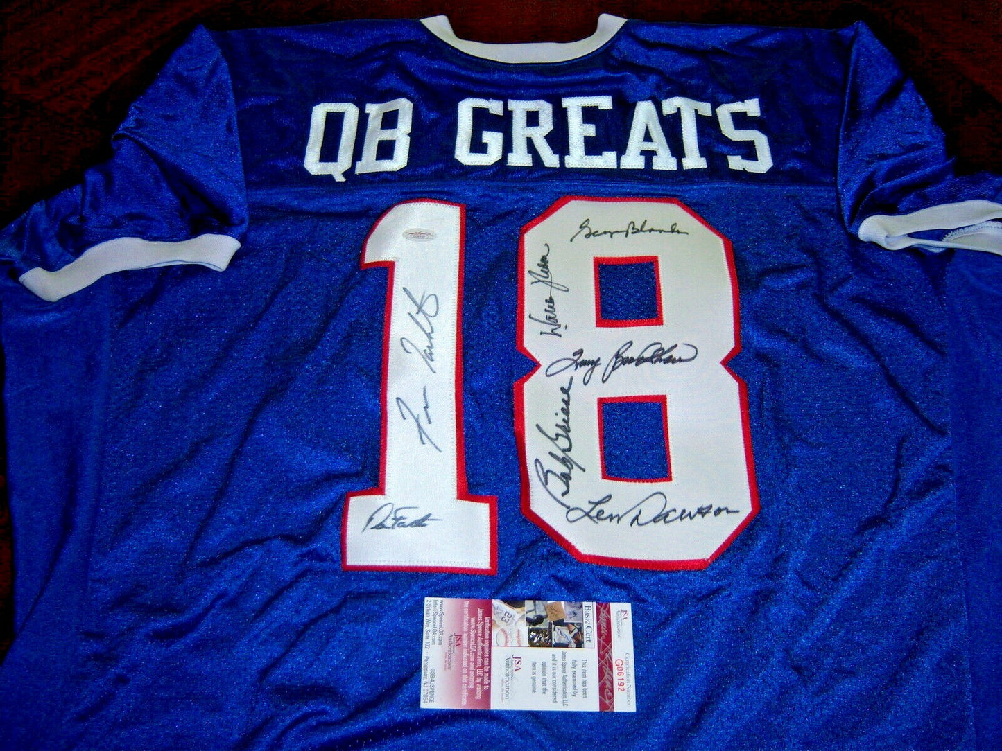 Terry Bradshaw,George Blanda,Dawson Jsa/Coa