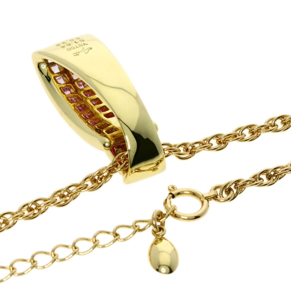 Jeunet Necklace Sapphire Diamond K18 Yellow Gold