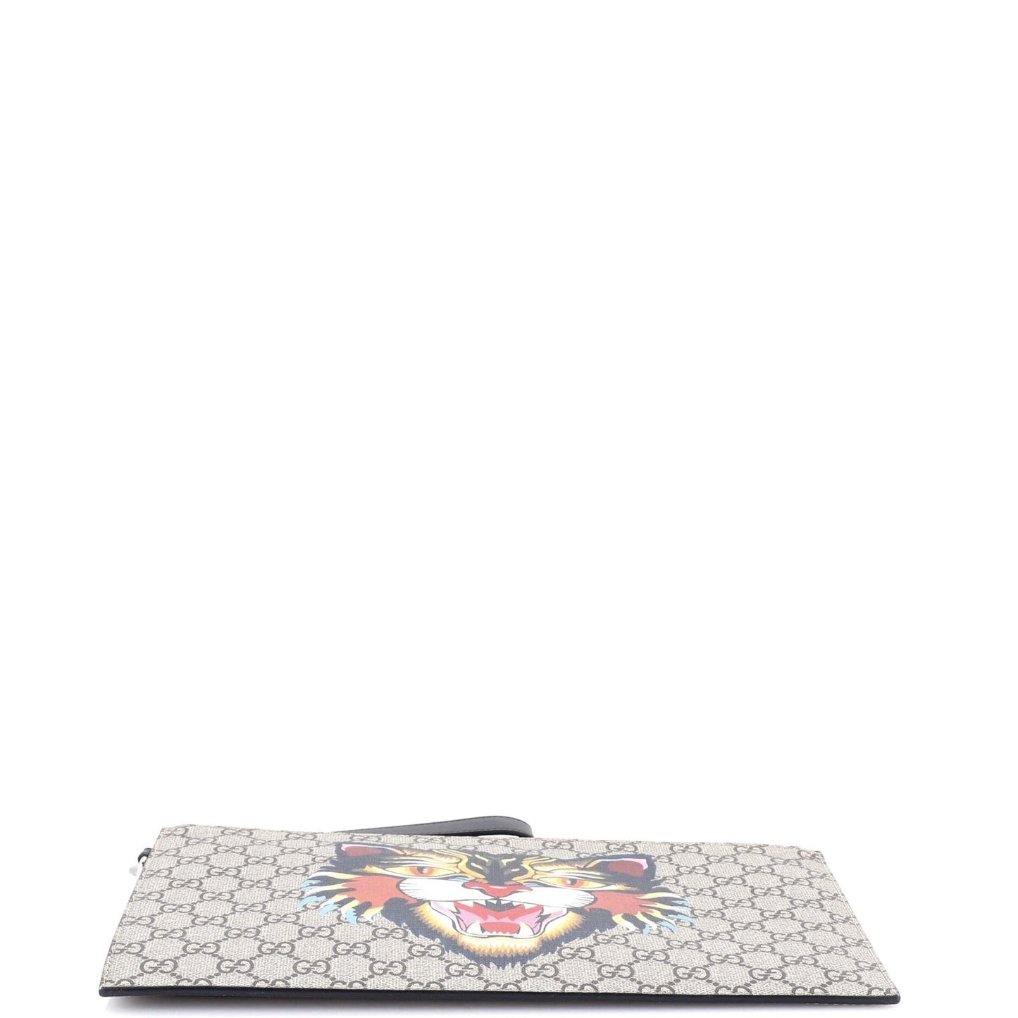 Gucci Zipped Pouch Angry Cat Gg Coated Canvas Large