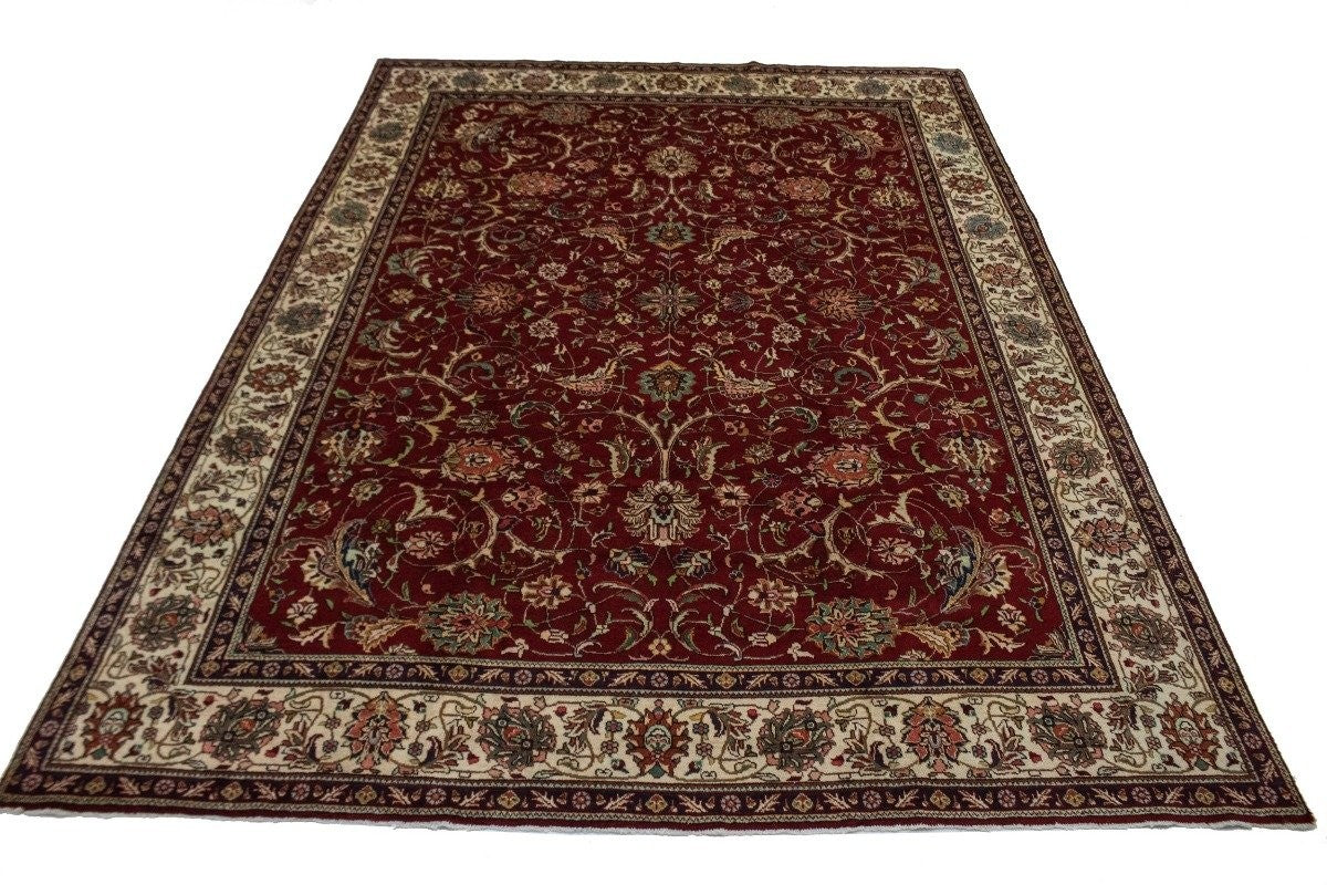 Vintage Handmade Wool Oriental Rug Classic Floral