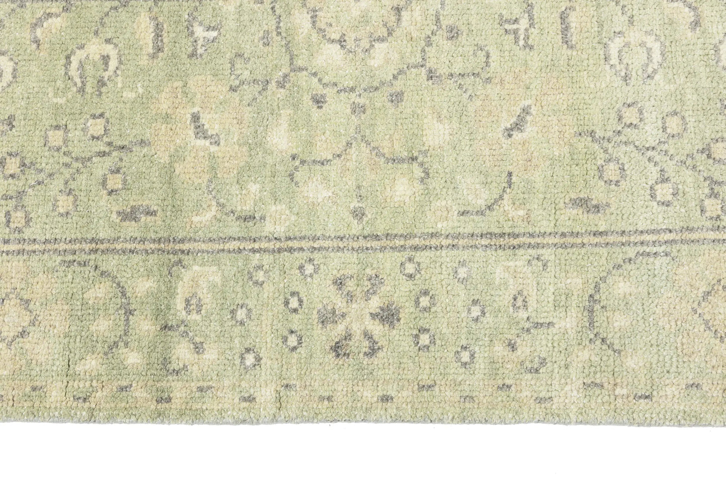 Handmade Small Distressed Floral Rug Muted