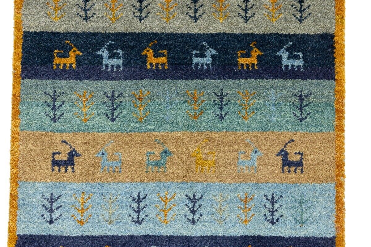 Contemporary Multicolored Stripes Indo-Gabbeh
