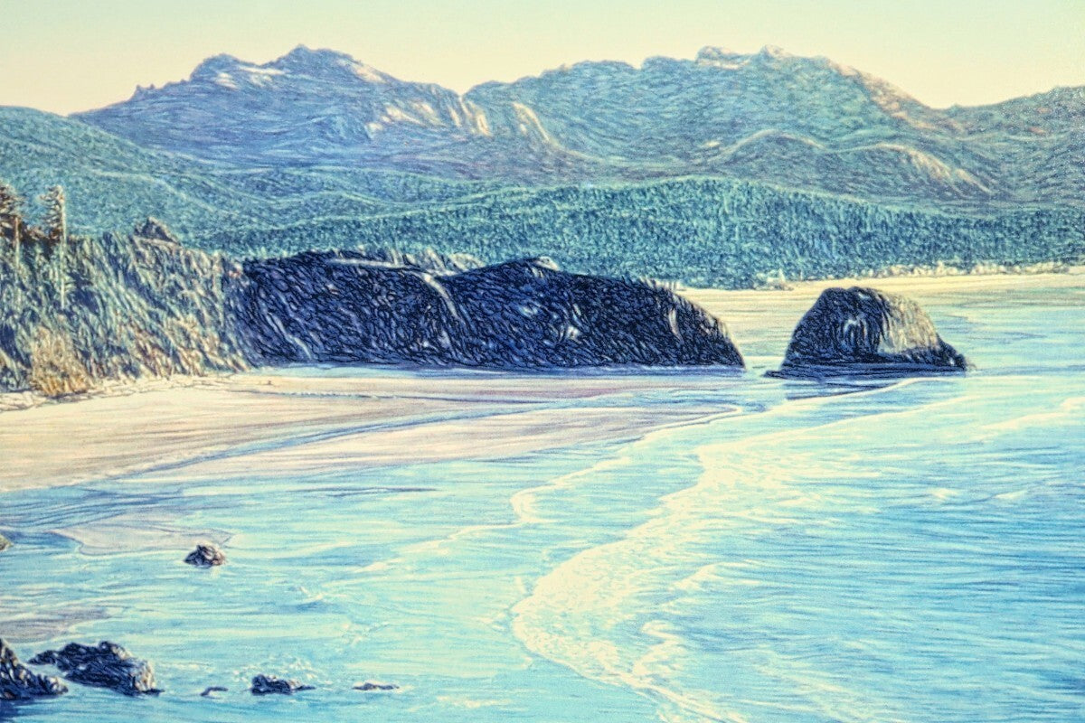 David Maes Gallegos 'Oregon Coast' 2003 Silkscreen Print, Limited Edition Of 300