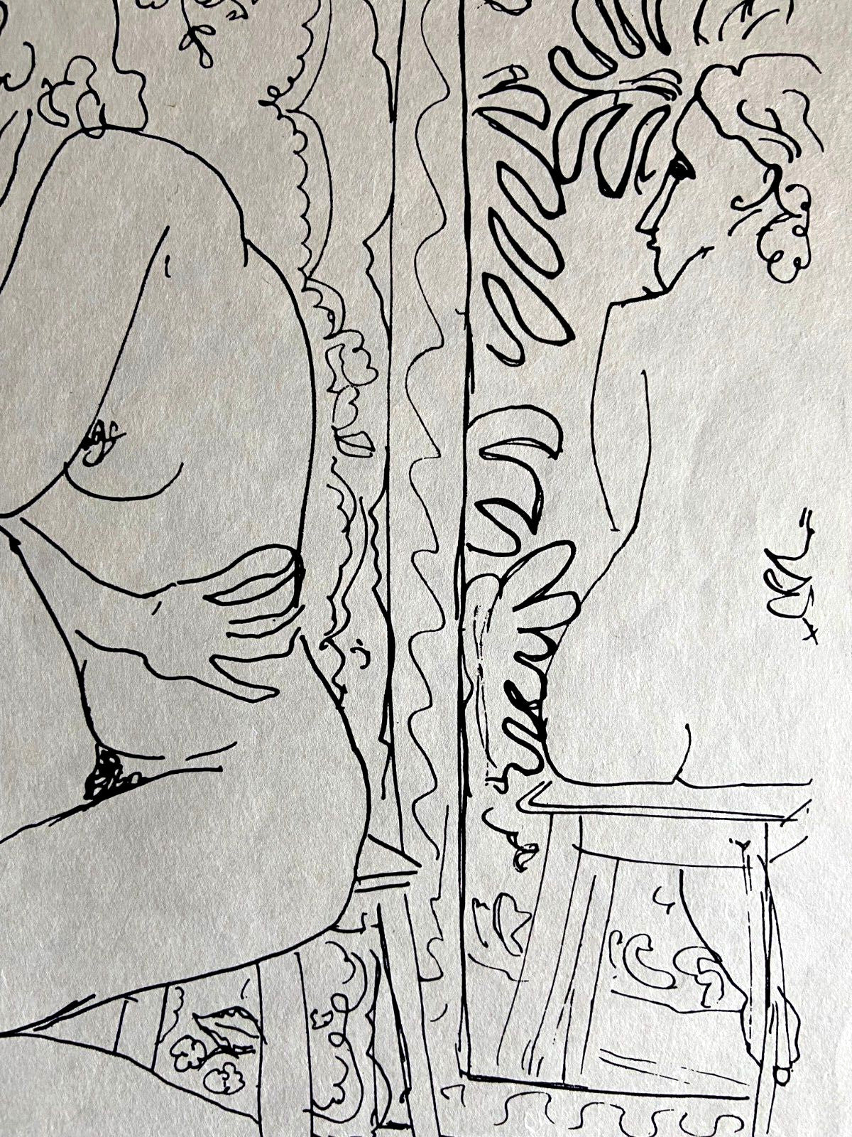 Henri, Matisse Lithograph 1960 Contract Signed Numbered Cachet