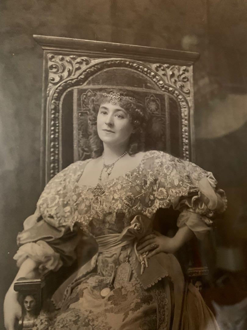 Julia Bartet Signed Photo Set 1911 French Antique Actress Portraits W/ Frames