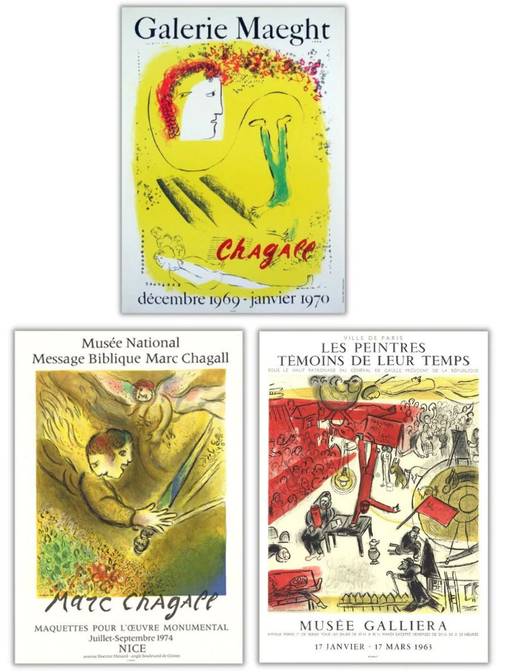 Bundle- 3 Assorted Marc Chagall Sorlier-Mourlot Lithographs