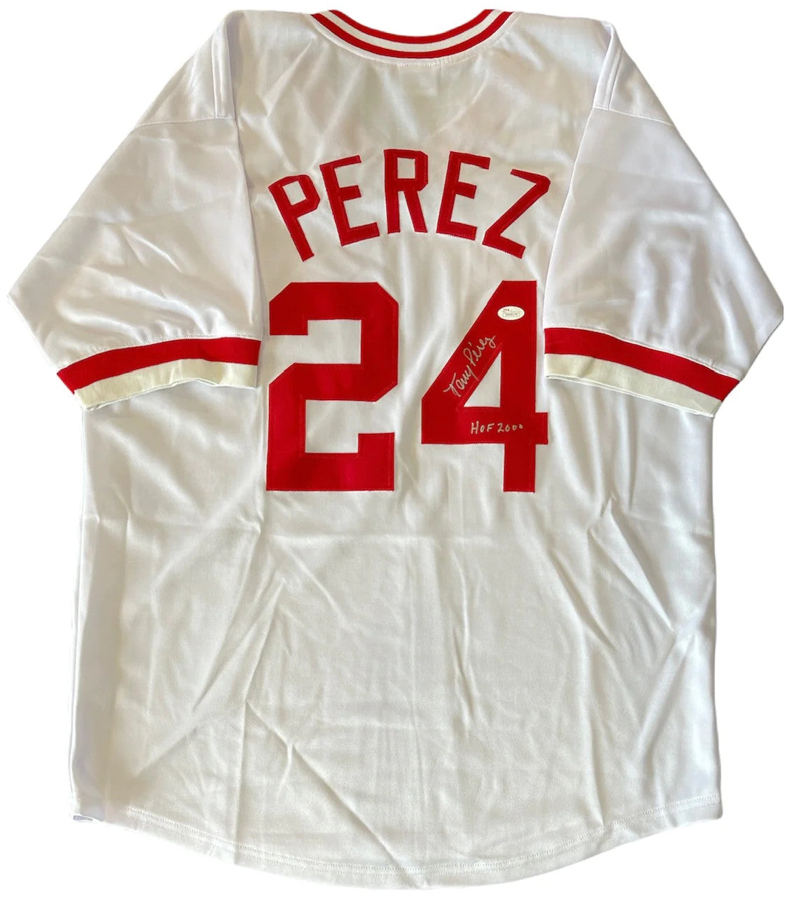 Tony Perez Autographed Cincinnati Reds White Jersey (Jsa)